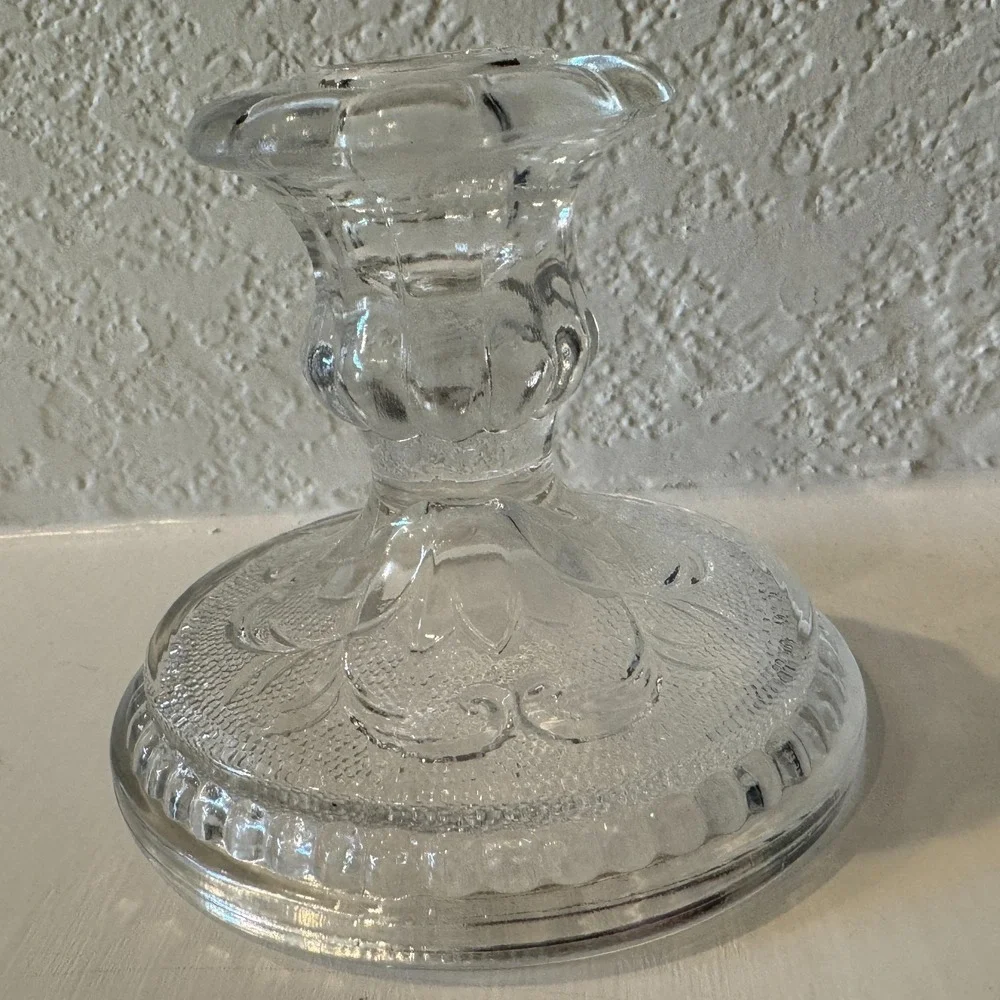 Tiara Indiana Sandwich Glass Candlestick 4